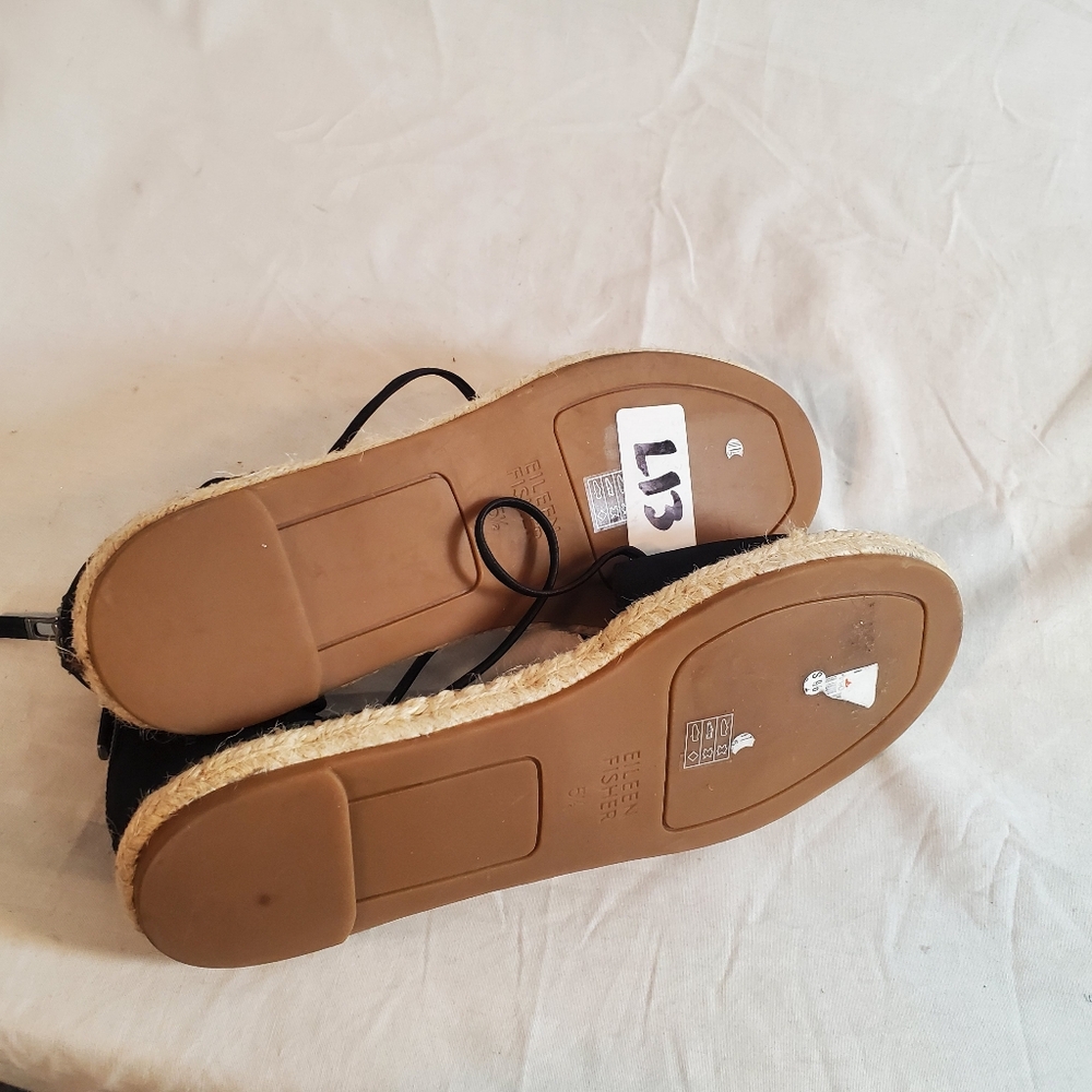 Eileen Fisher Women’s 5.5 Black Lace Suede Flat Espadrilles New without Ta… - Picture 5 of 5